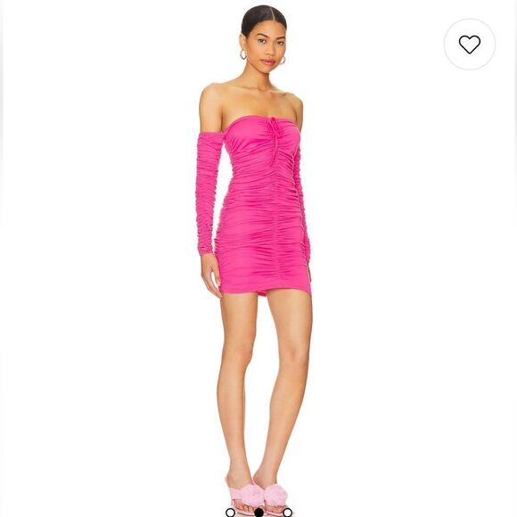 NWT More To Come Shanice Ruched Mini Dress in Pink Revolve Large - Picture 12 of 12